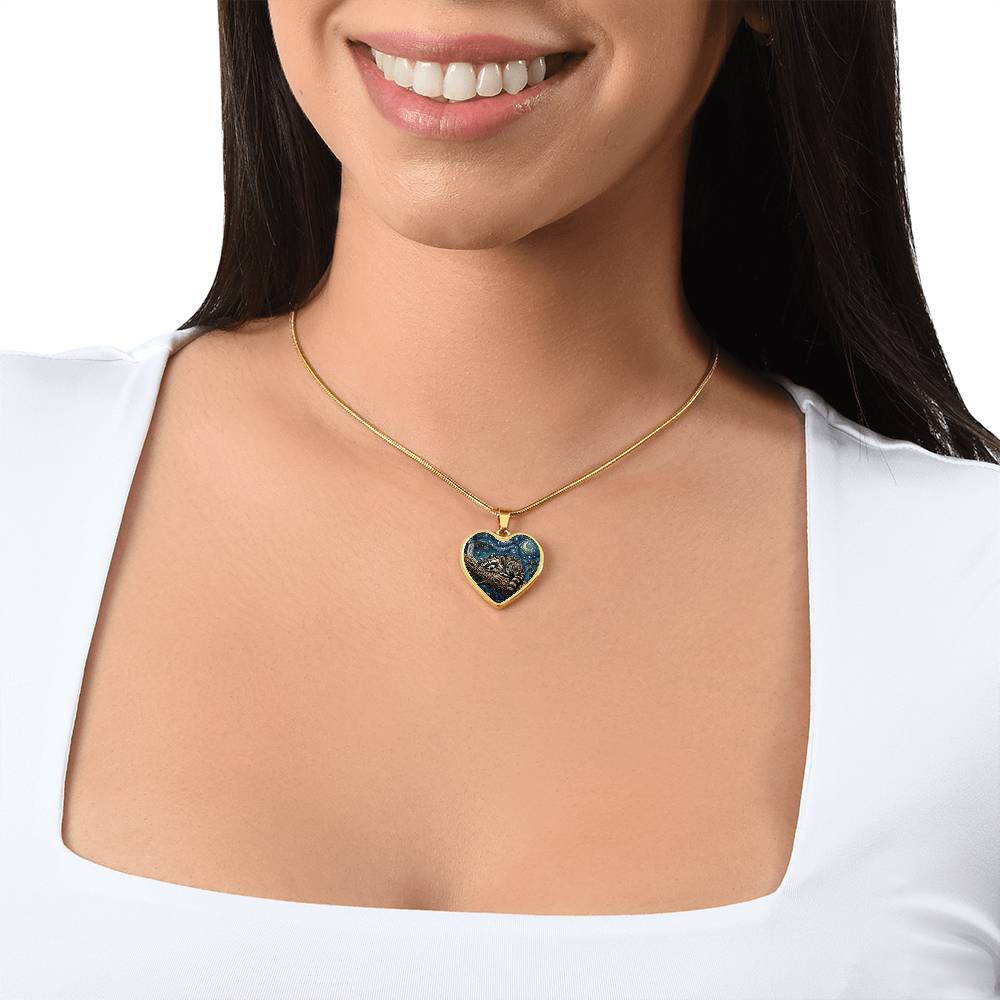 Midnight Bandit Heart Necklace