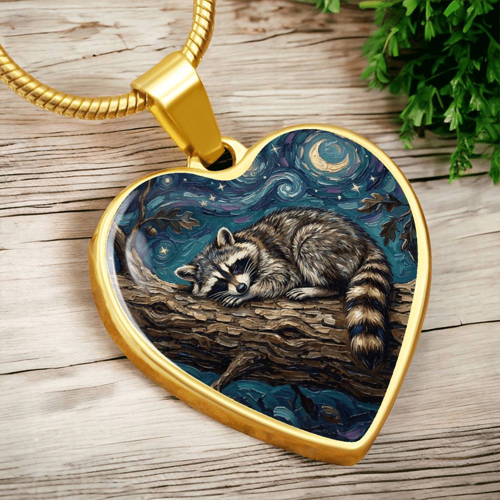 Midnight Bandit Heart Necklace