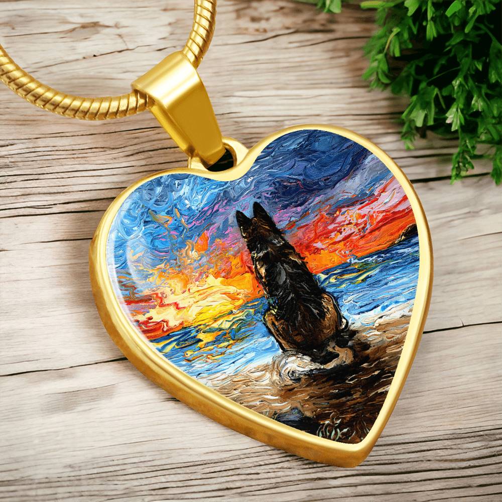 Beach Days - German Shepherd Heart Necklace