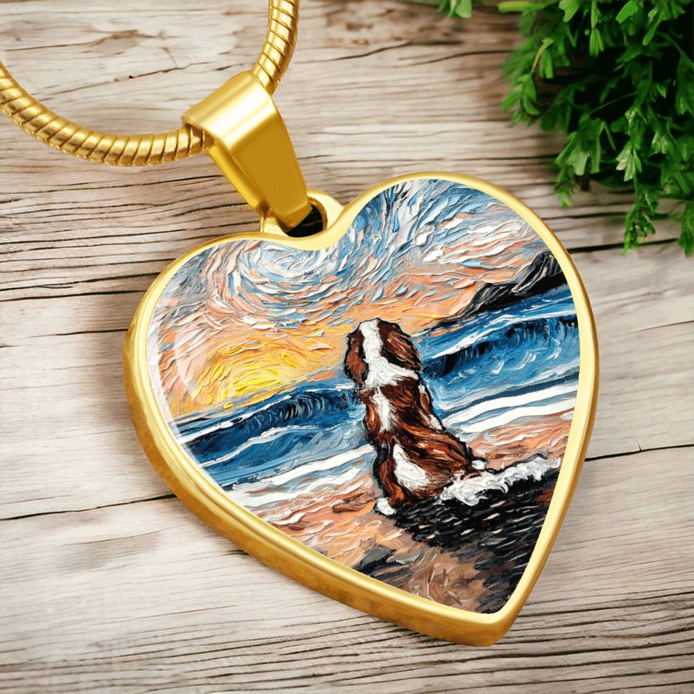 Beach Days - Blenheim Cavalier Starry Night Heart Necklace