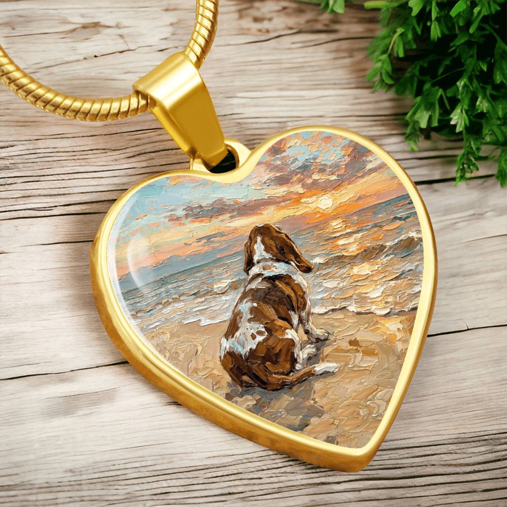 Beach Days - Basset Hound Heart Necklace