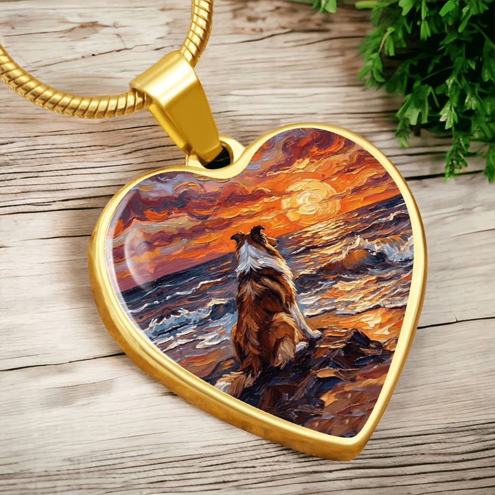 Beach Day - Collie Heart Necklace