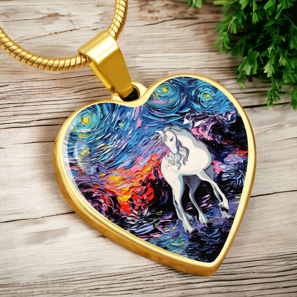 Regret Starry Night Heart Necklace