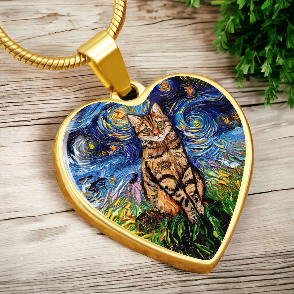 Brown TabbyStarry Night Heart Necklace