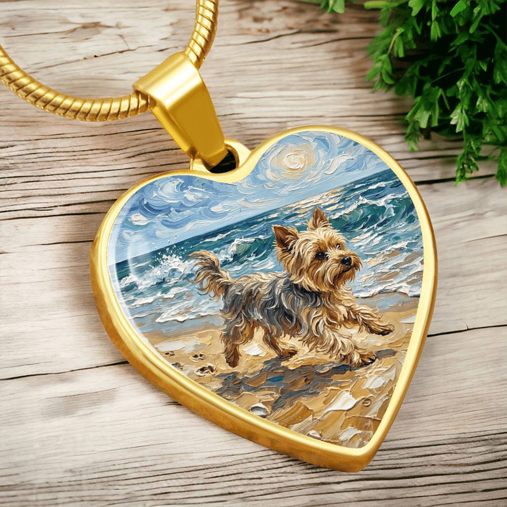 Beach Days - Yorkie Heart Necklace