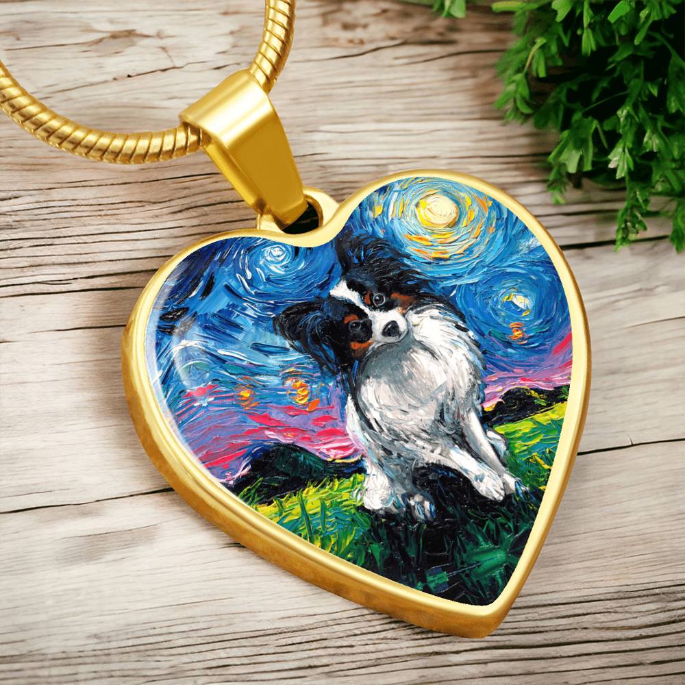 Papillon Starry Night Heart Necklace