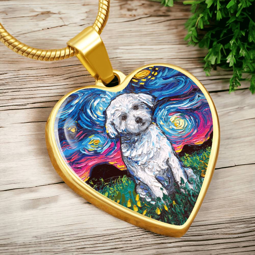 Maltese Starry Night Heart Bangle Bracelet