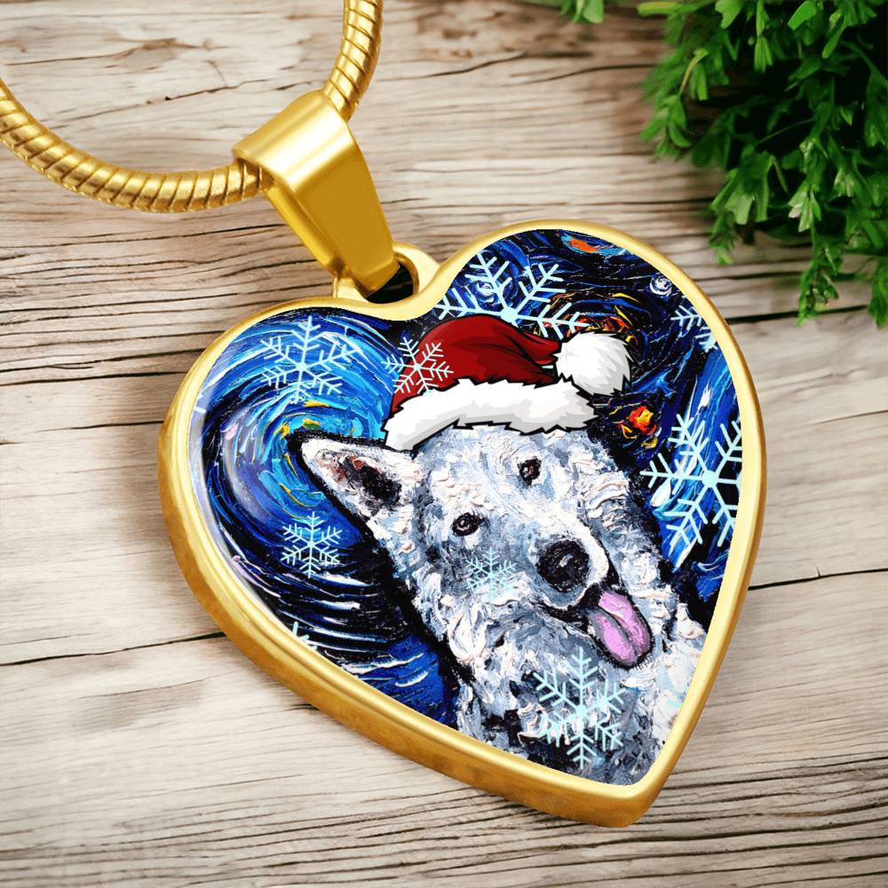 Swiss Shepherd Christmas Heart Necklace