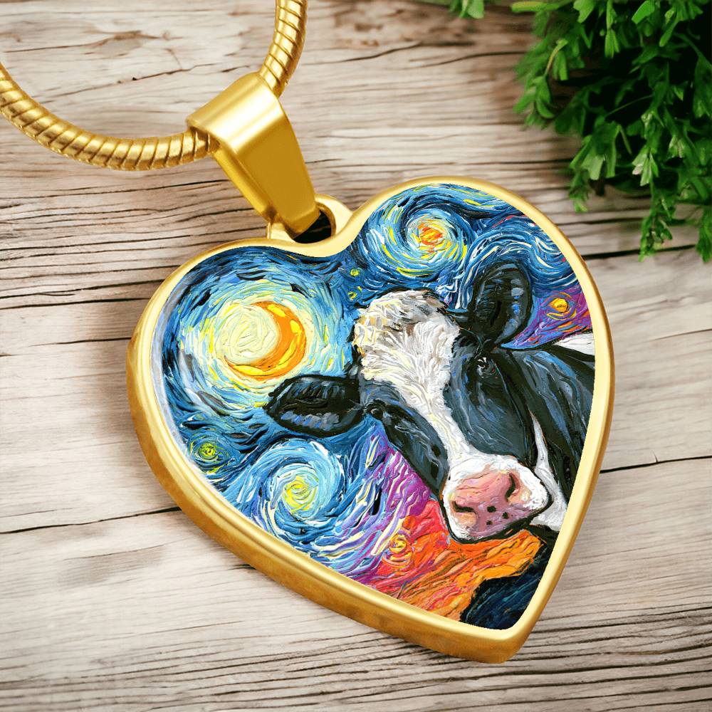 Holstein Starry Night Heart Necklace