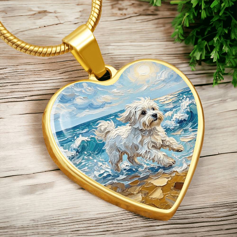 Beach Day - Maltese Heart Necklace