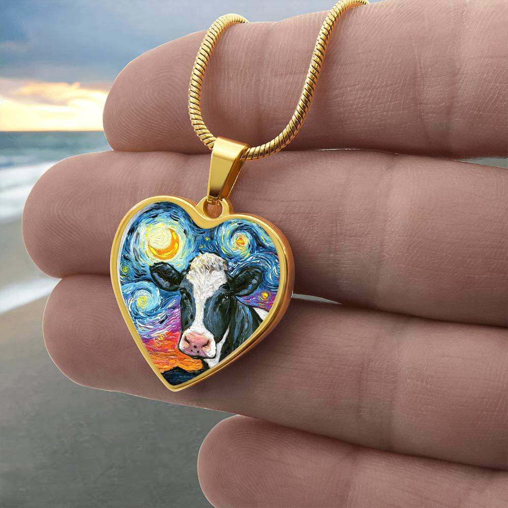 Holstein Starry Night Heart Necklace