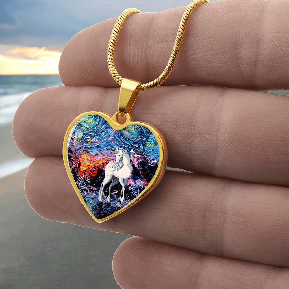 Regret Starry Night Heart Necklace