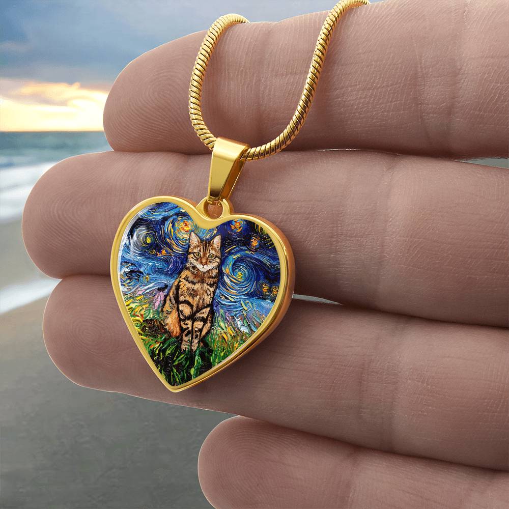 Brown TabbyStarry Night Heart Necklace