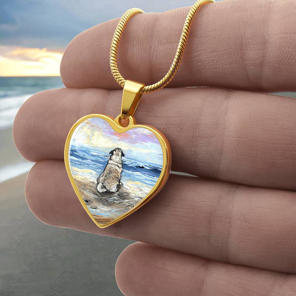 Beach Days - Pug Heart Necklace