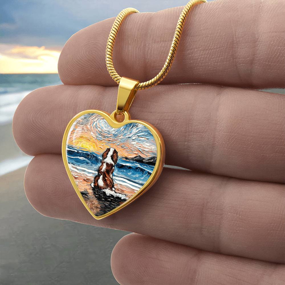 Beach Days - Blenheim Cavalier Starry Night Heart Necklace