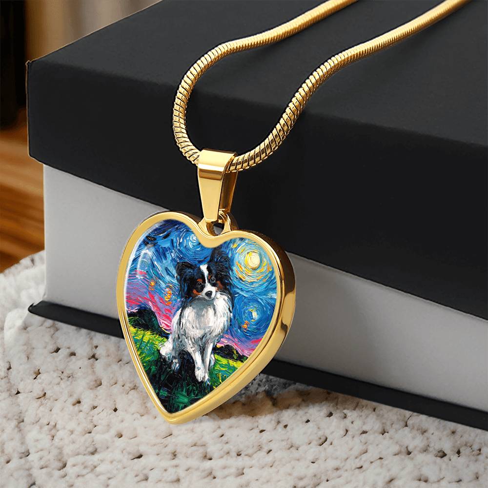 Papillon Starry Night Heart Necklace