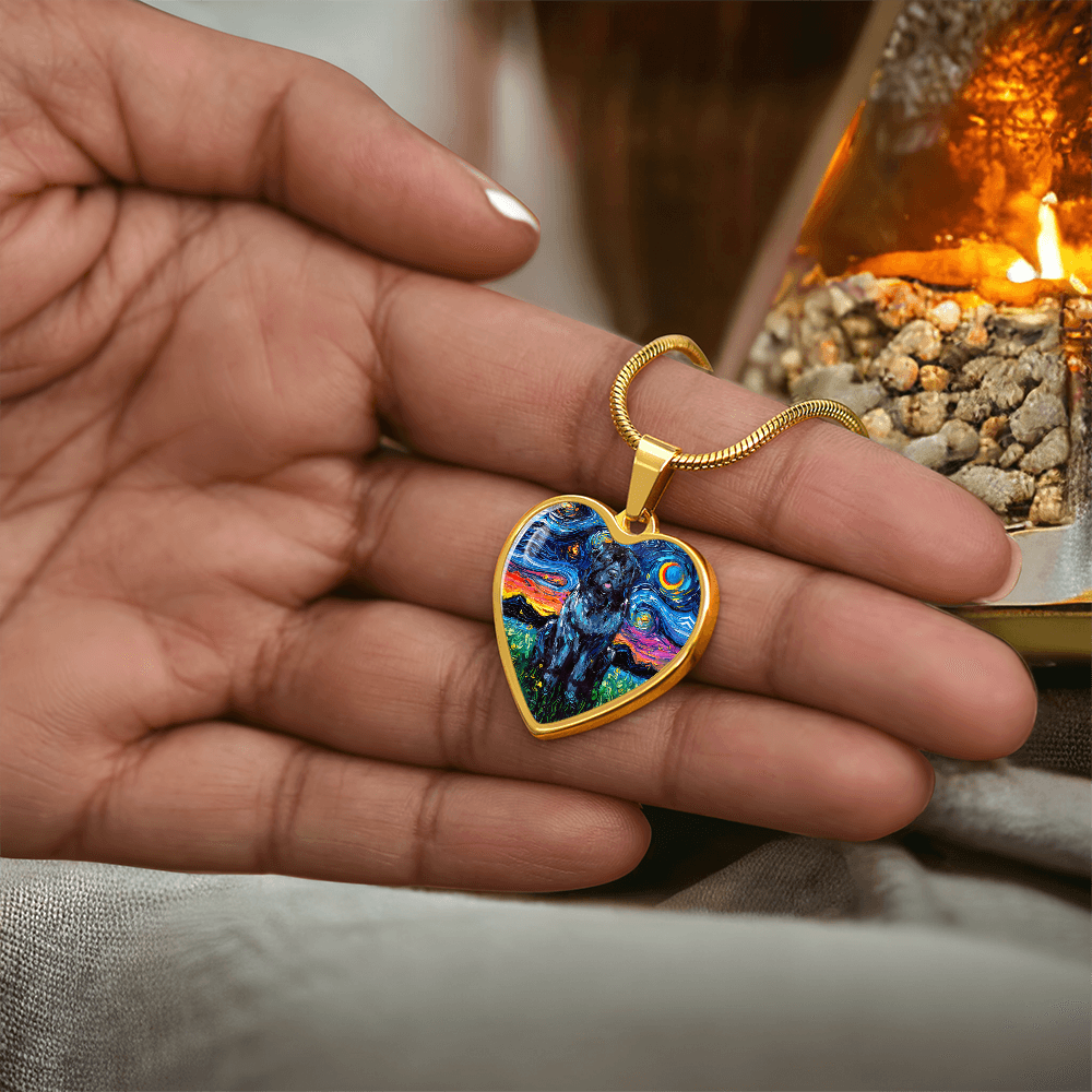 Newfoundland Starry Night Heart Necklace