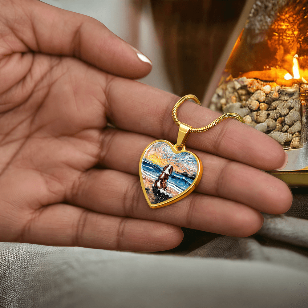 Beach Days - Blenheim Cavalier Starry Night Heart Necklace