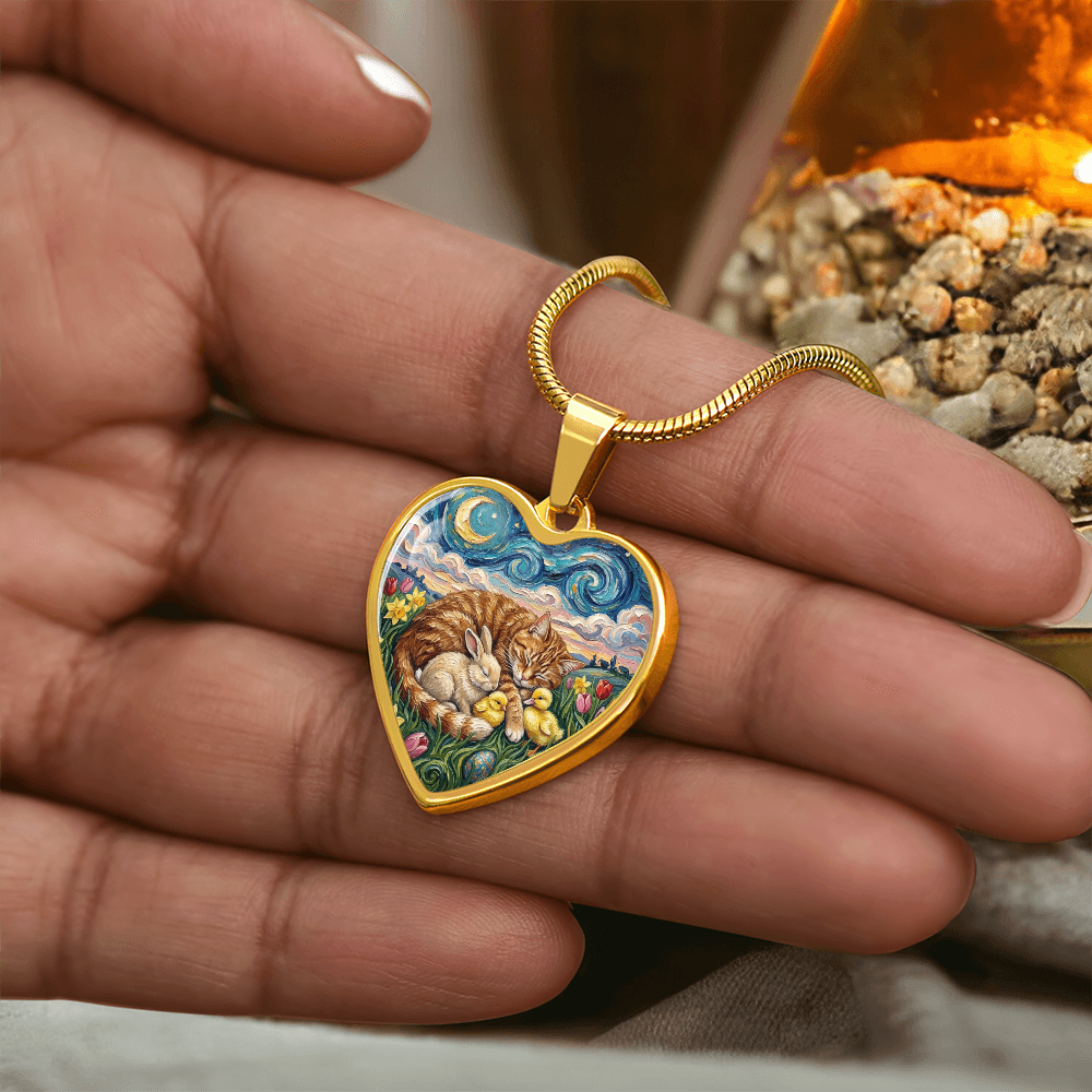 Easter Night Heart Necklace