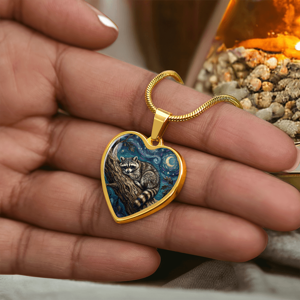 Midnight Bandit Heart Necklace