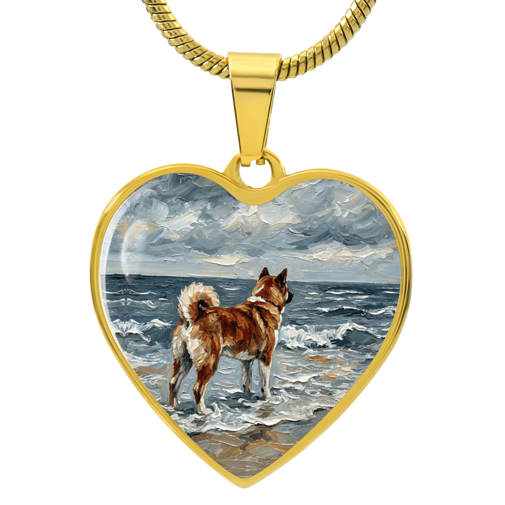 Beach Day - Akita Heart Necklace