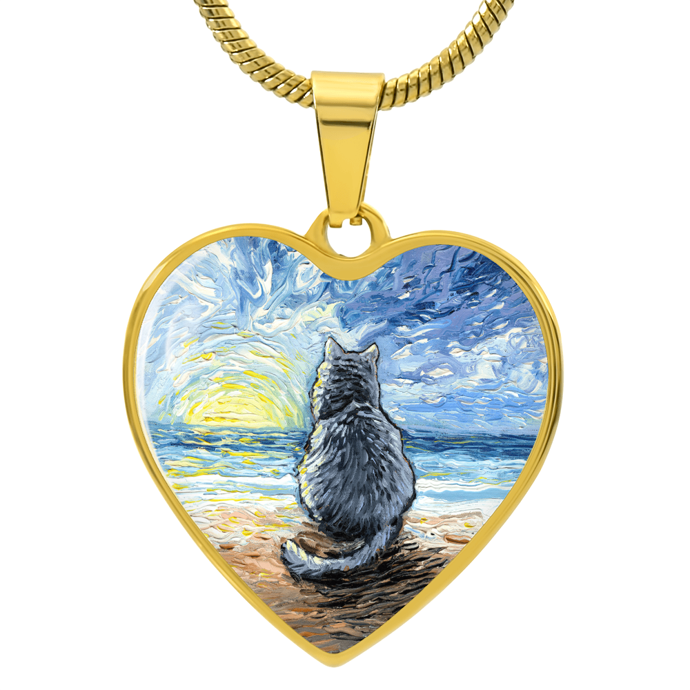 Beach Days - Nebelung Cat Heart Necklace
