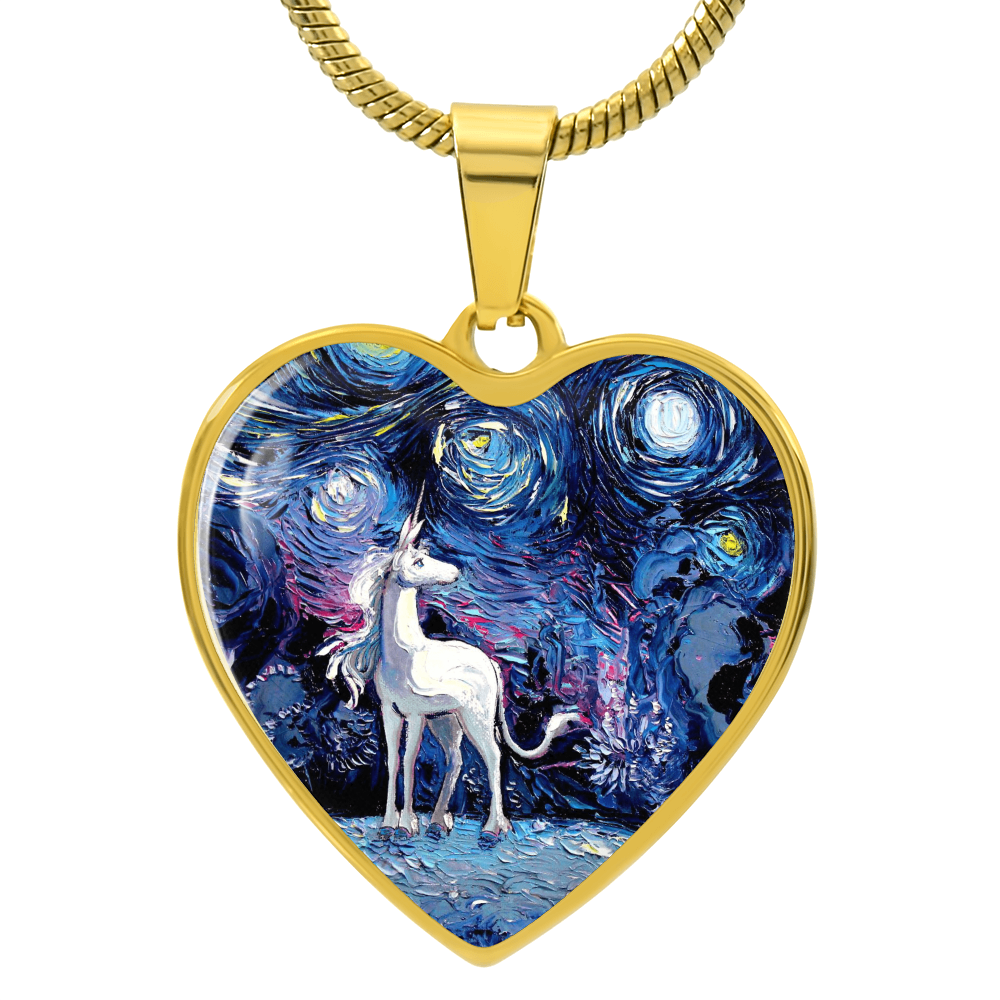Van Gogh Never Saw The Last Starry Night Heart Necklace