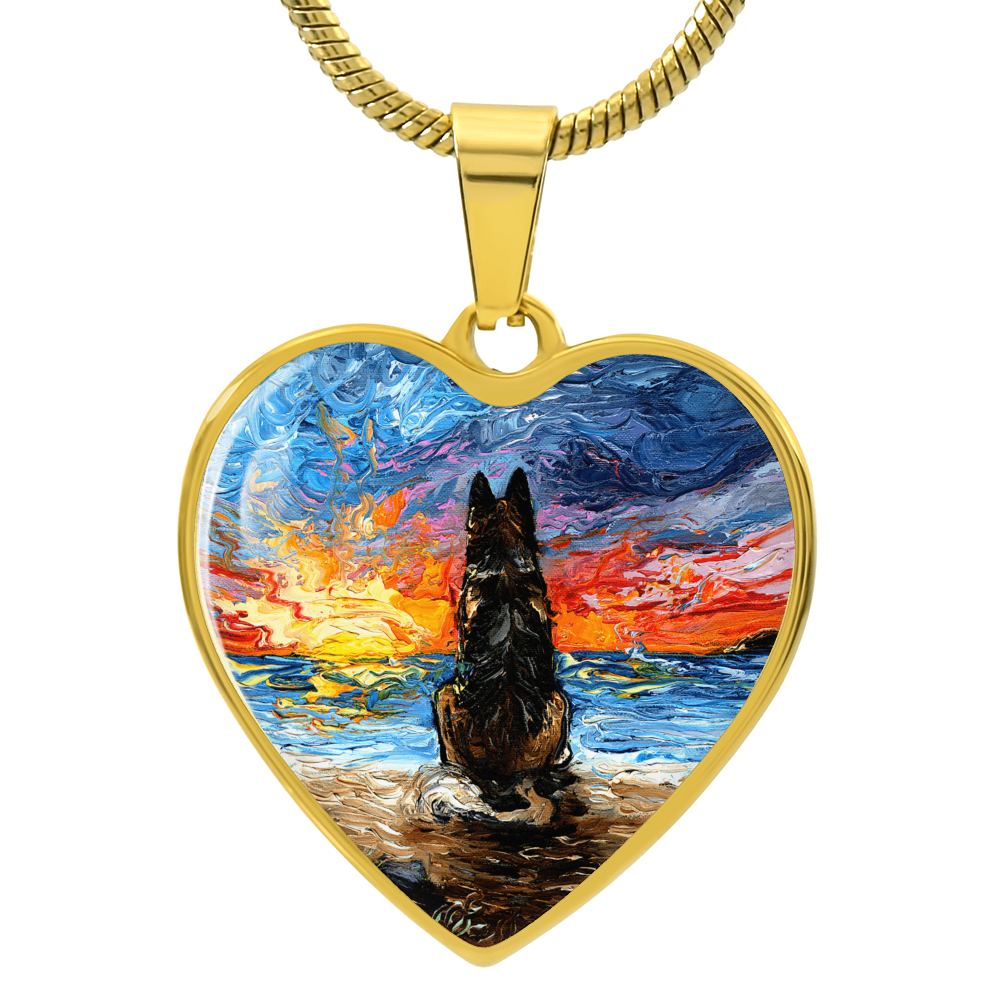 Beach Days - German Shepherd Heart Necklace