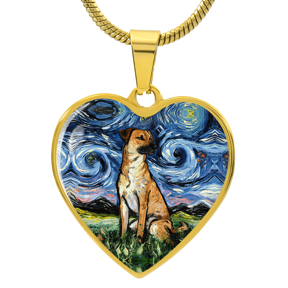 Black Mouth Curr Starry Night Heart Necklace