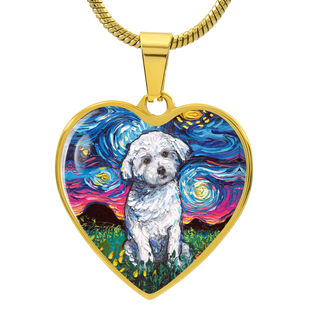 Maltese Starry Night Heart Bangle Bracelet