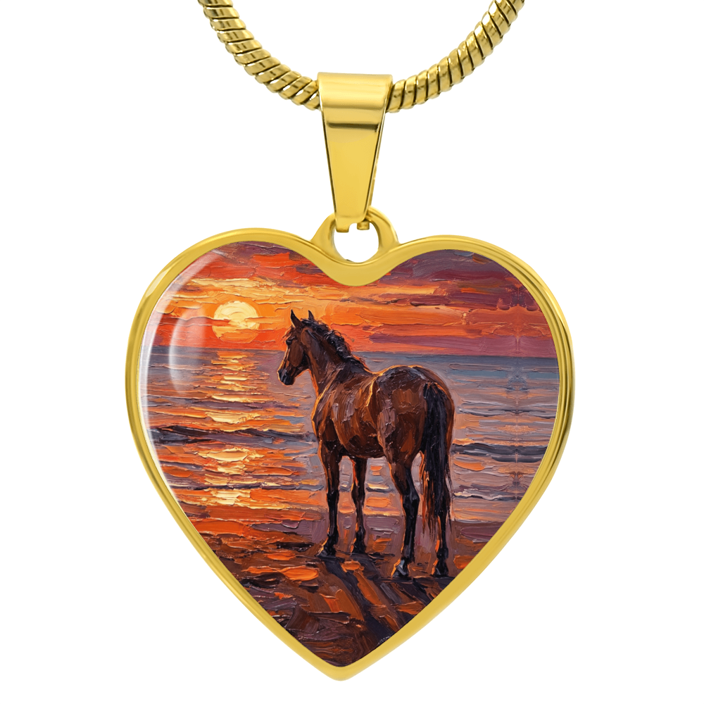 Sunset - Chocolate Mare Heart Necklace