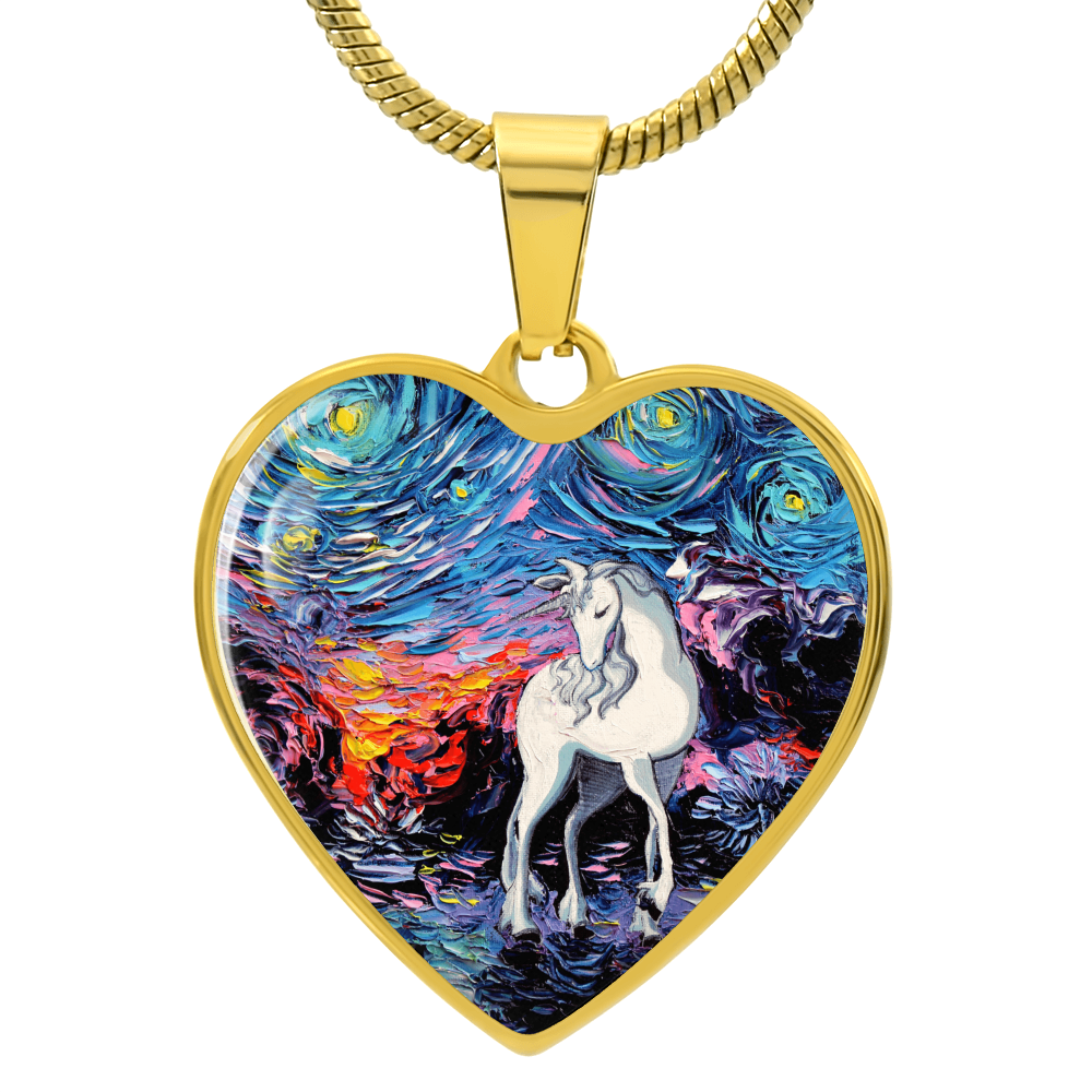 Regret Starry Night Heart Necklace