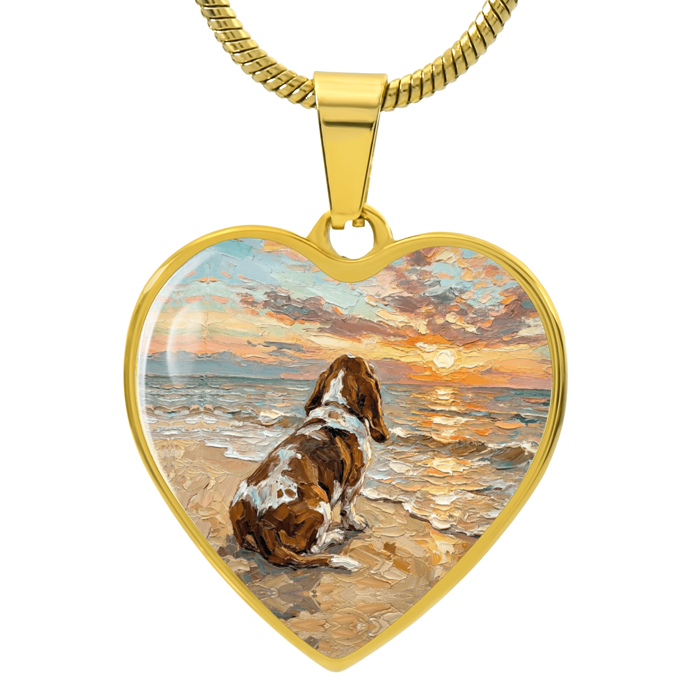 Beach Days - Basset Hound Heart Necklace
