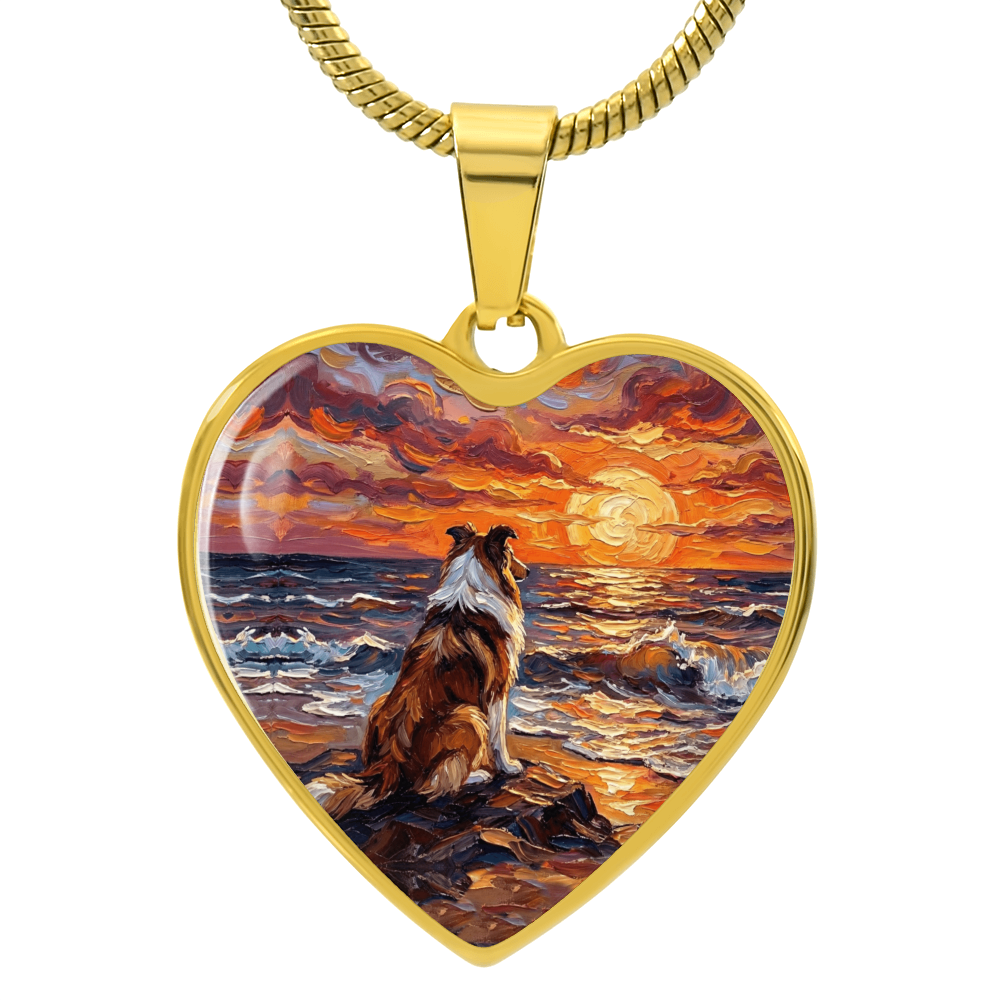 Beach Day - Collie Heart Necklace