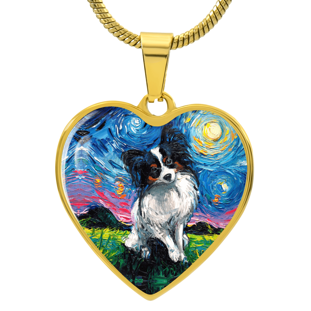 Papillon Starry Night Heart Necklace