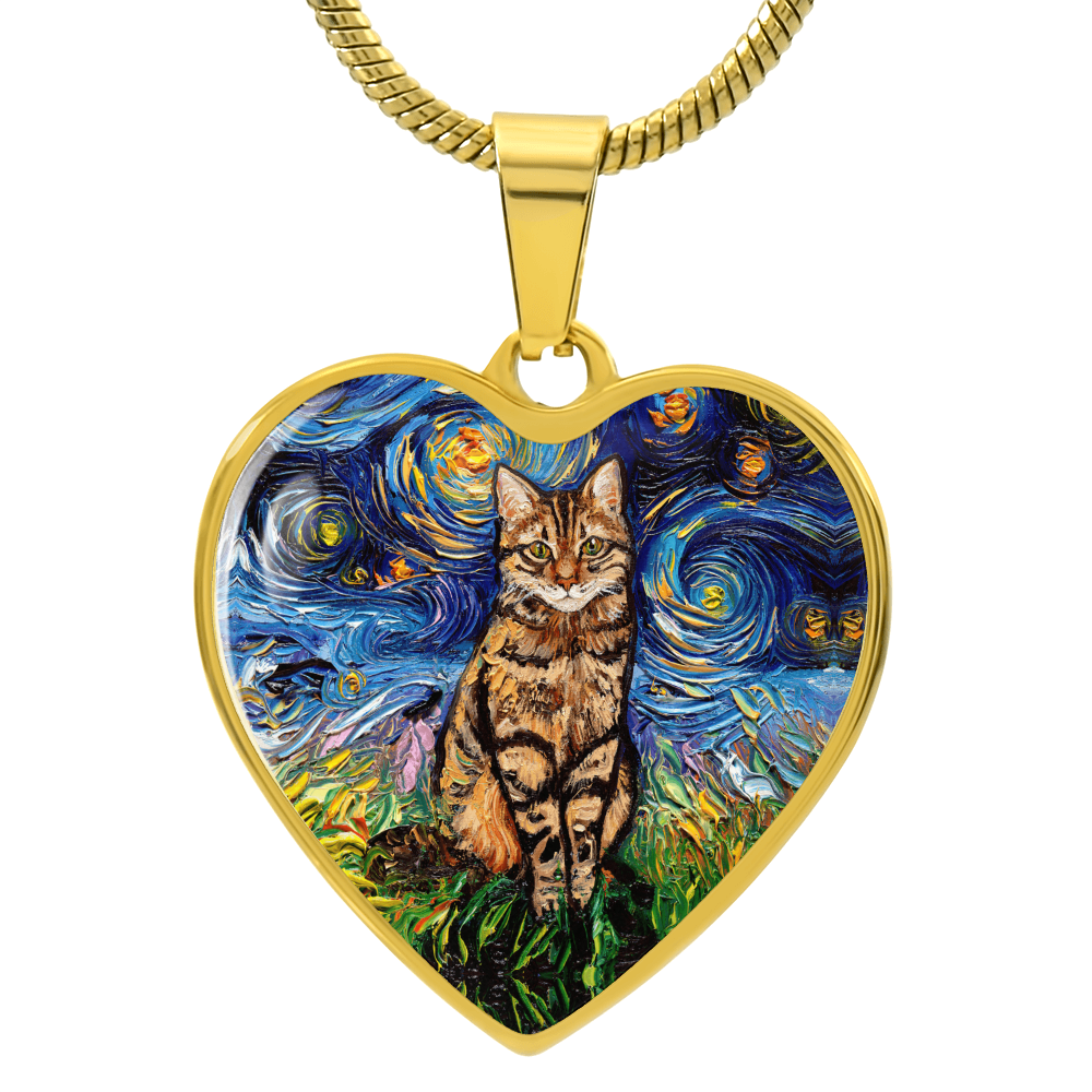Brown TabbyStarry Night Heart Necklace