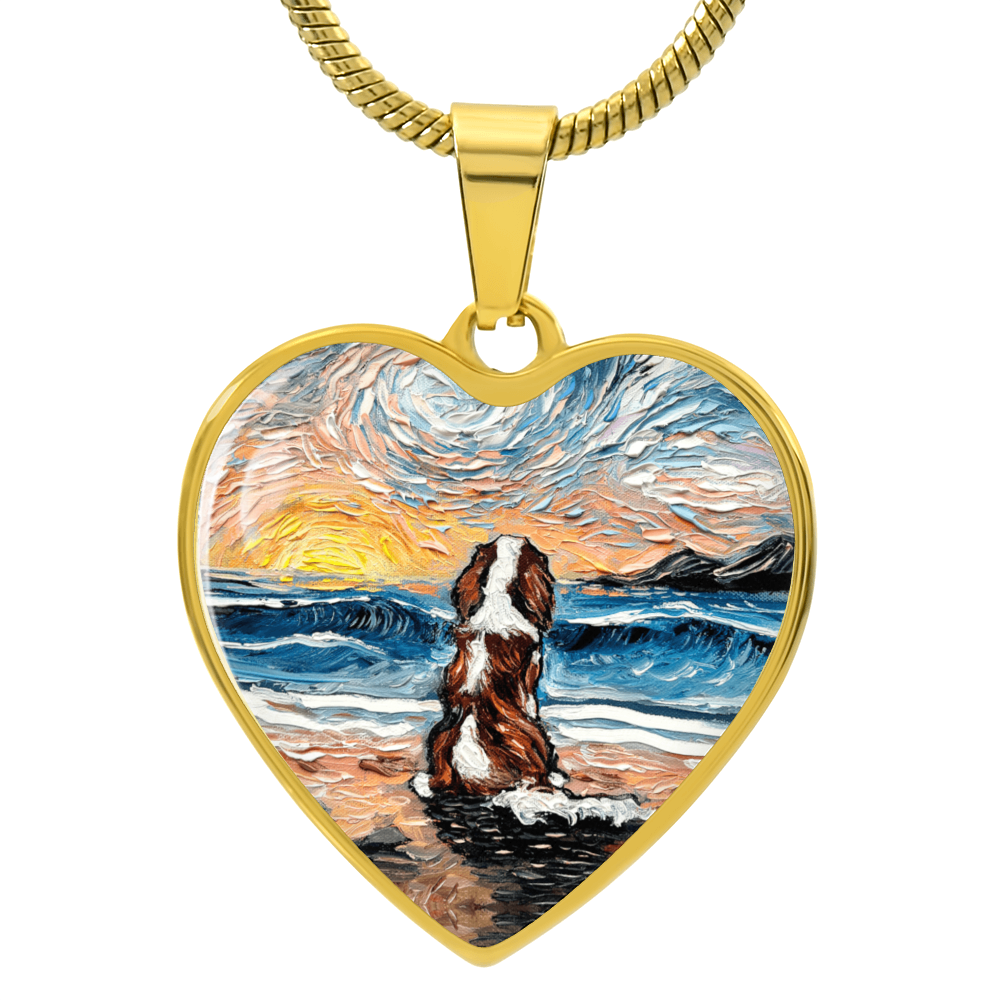 Beach Days - Blenheim Cavalier Starry Night Heart Necklace