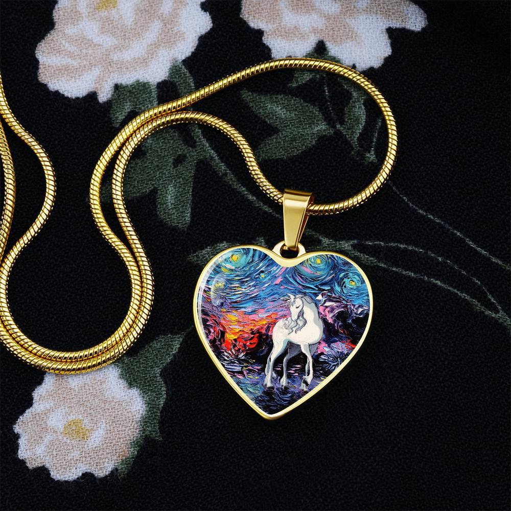 Regret Starry Night Heart Necklace
