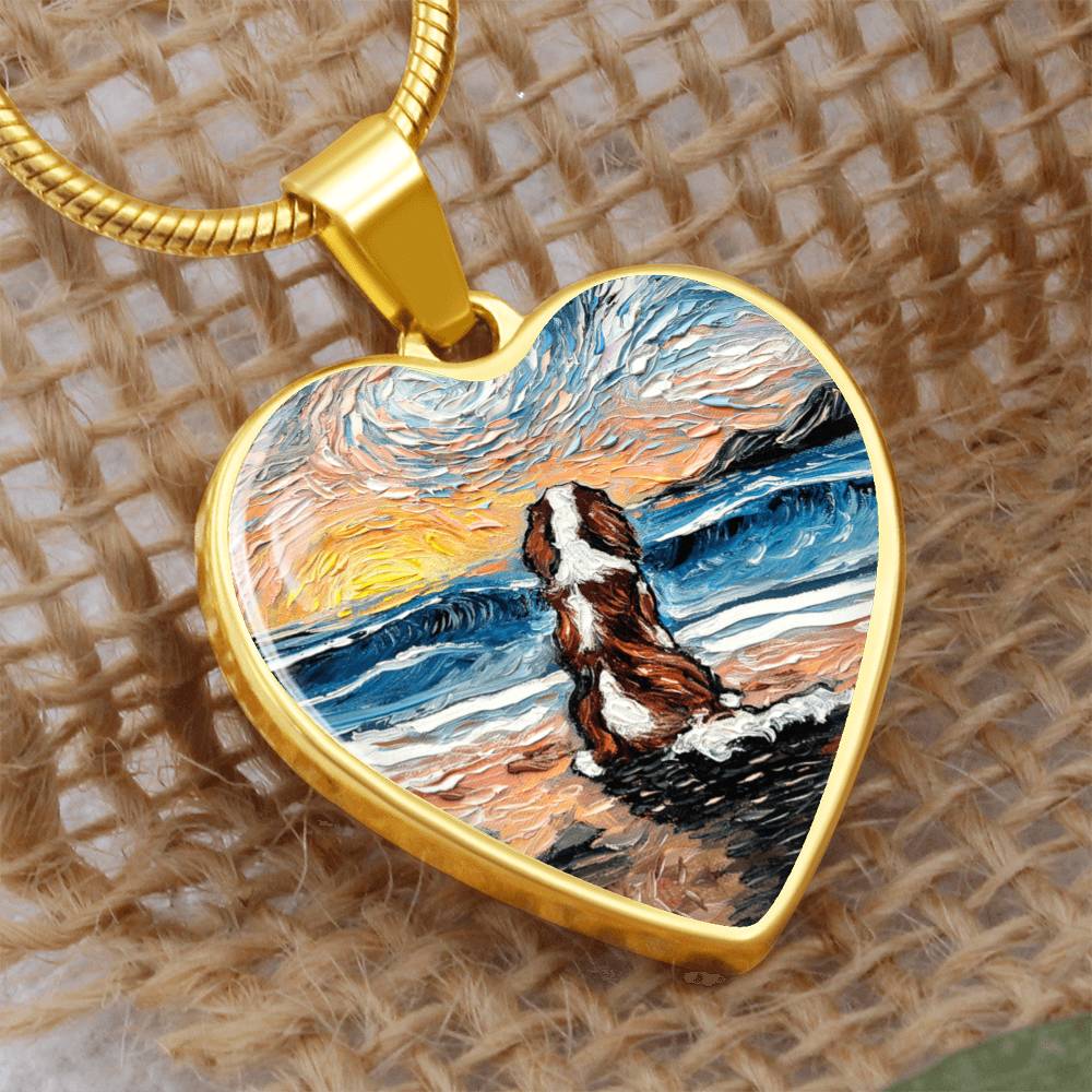 Beach Days - Blenheim Cavalier Starry Night Heart Necklace