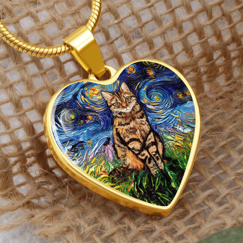 Brown TabbyStarry Night Heart Necklace