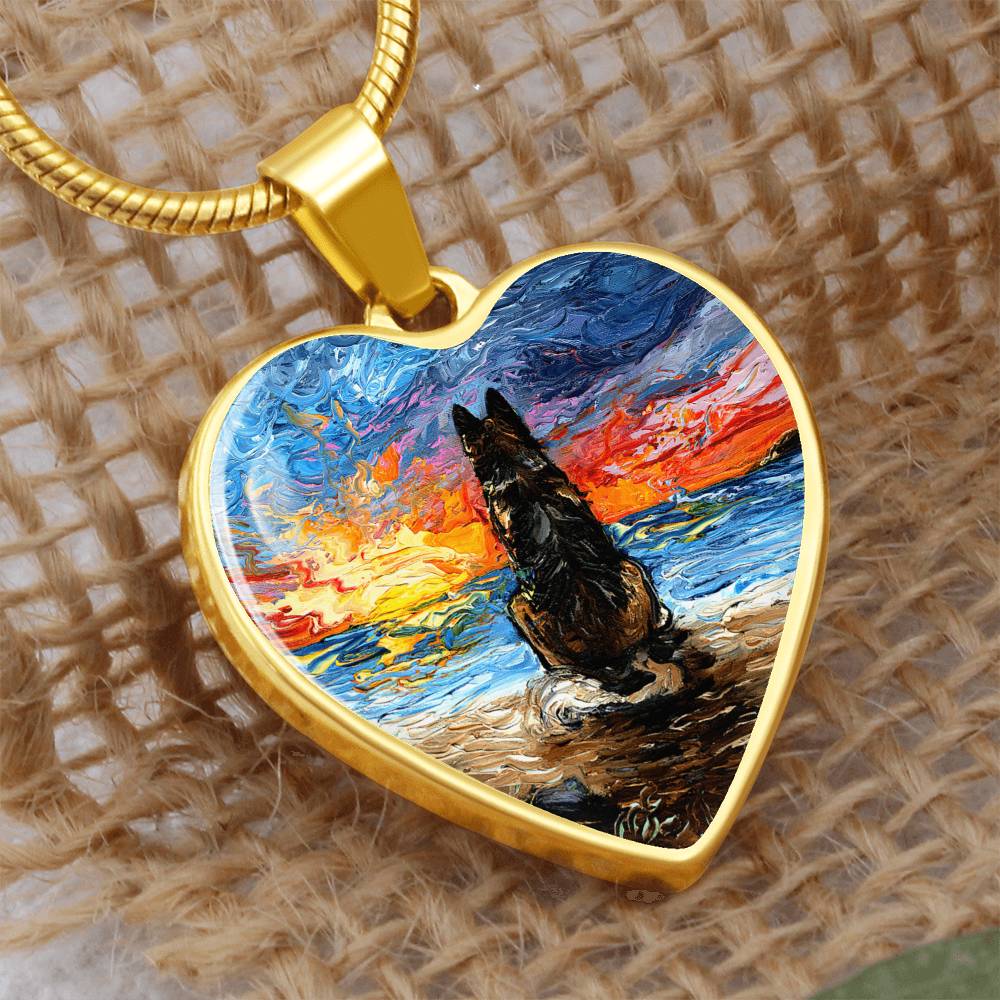 Beach Days - German Shepherd Heart Necklace