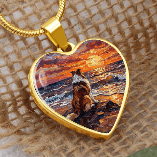 Beach Day - Collie Heart Necklace