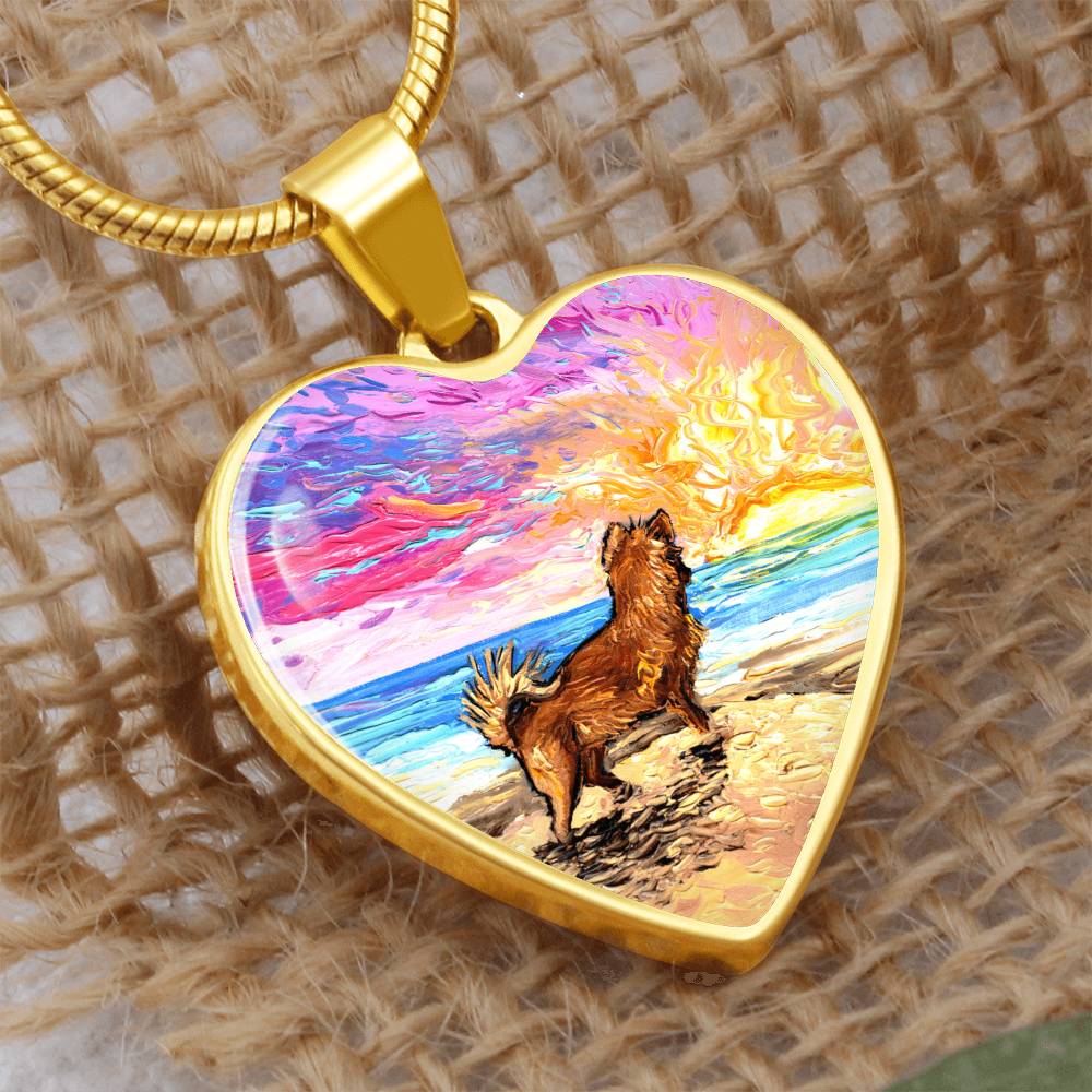 Beach Days - Chihuahua Heart Necklace