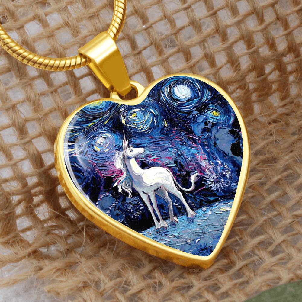 Van Gogh Never Saw The Last Starry Night Heart Necklace