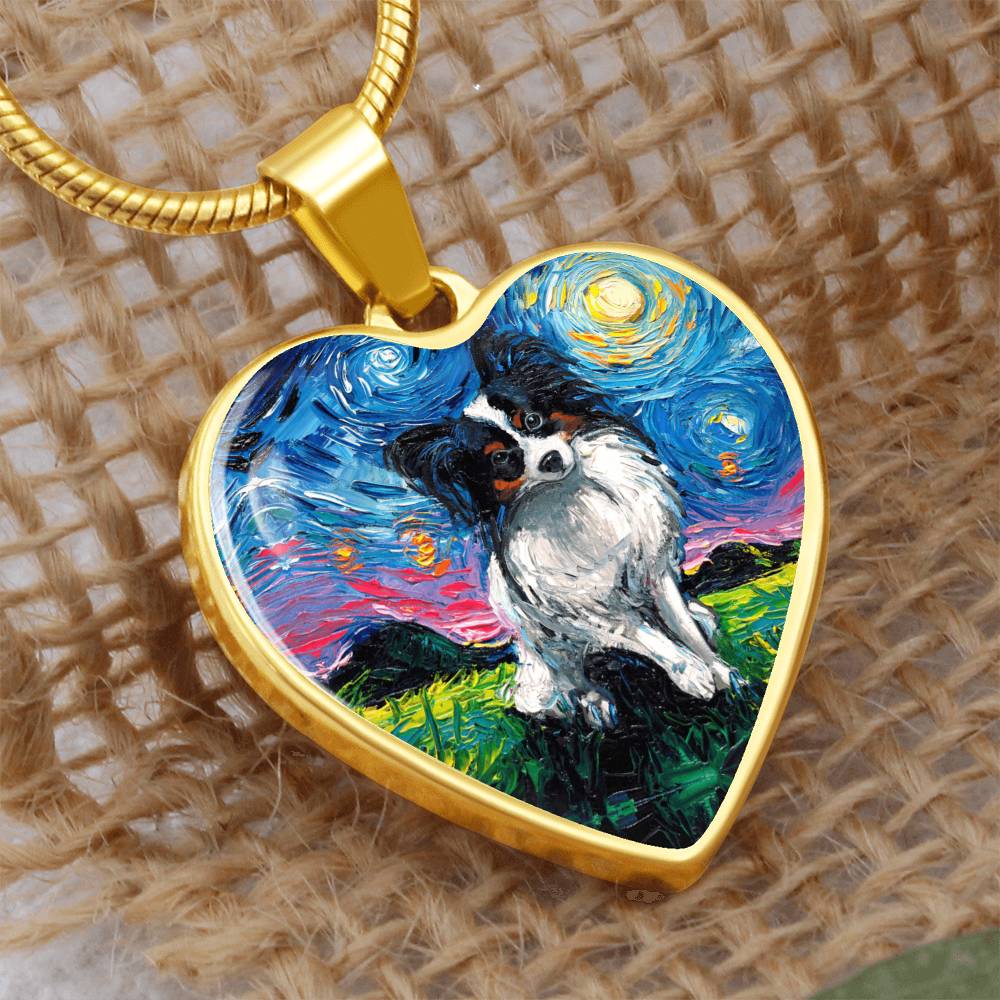 Papillon Starry Night Heart Necklace