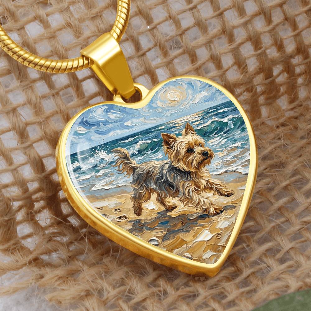 Beach Days - Yorkie Heart Necklace