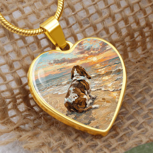 Beach Days - Basset Hound Heart Necklace