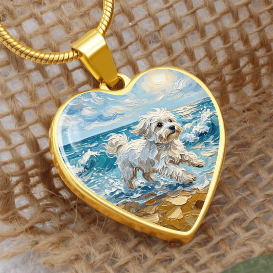 Beach Day - Maltese Heart Necklace