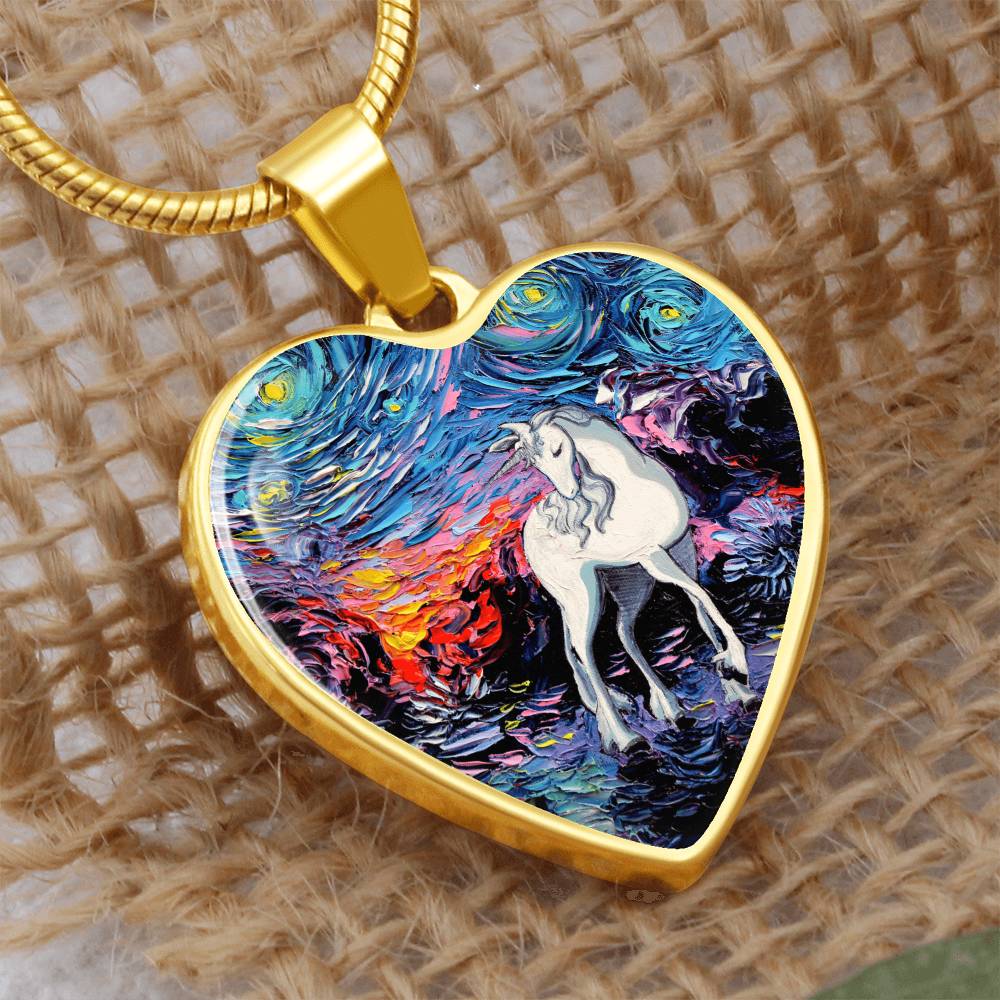 Regret Starry Night Heart Necklace