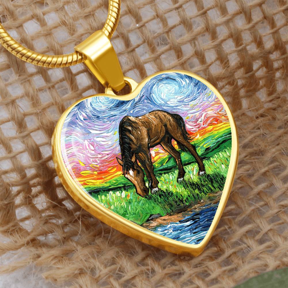 Meadow Starry Night Heart Necklace